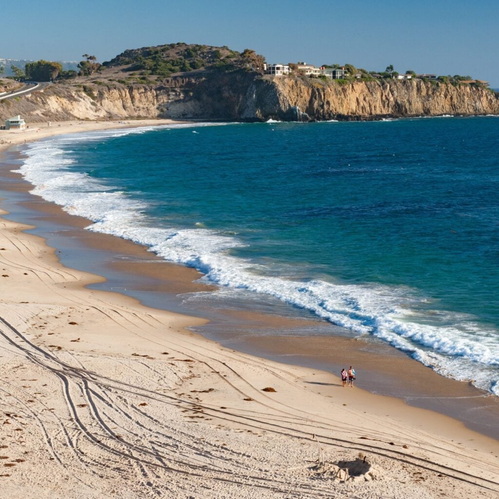 Crystal Cove Beach on the Pacific coast highway in southern California, Abalone Point in the packground