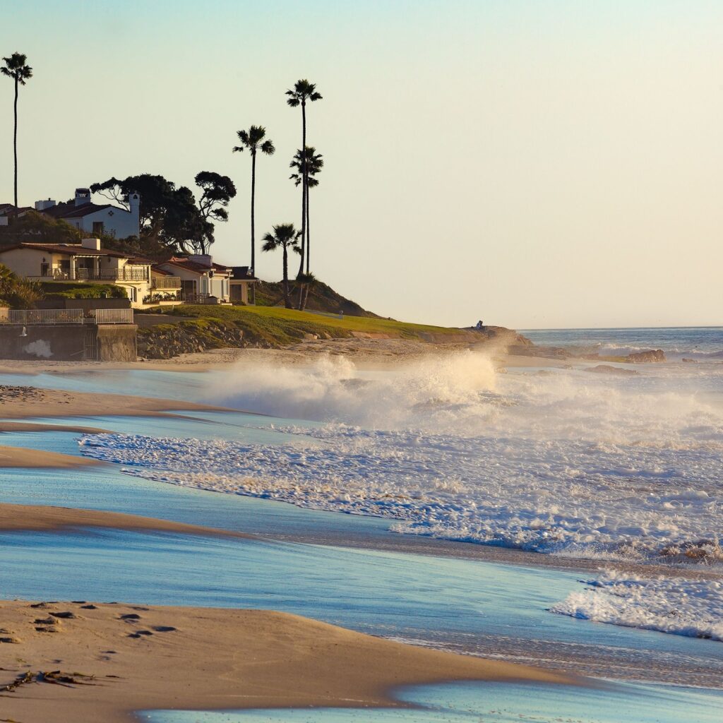 La Jolla beach sunset. San Diego, California USA.