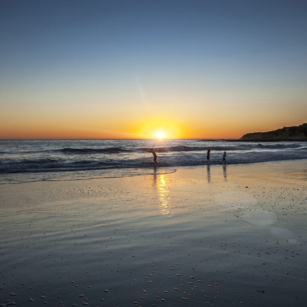 Natural Bridges beach in Santa Cruz, California. Natural bridges is located 50 miles South of San Francisco, California.