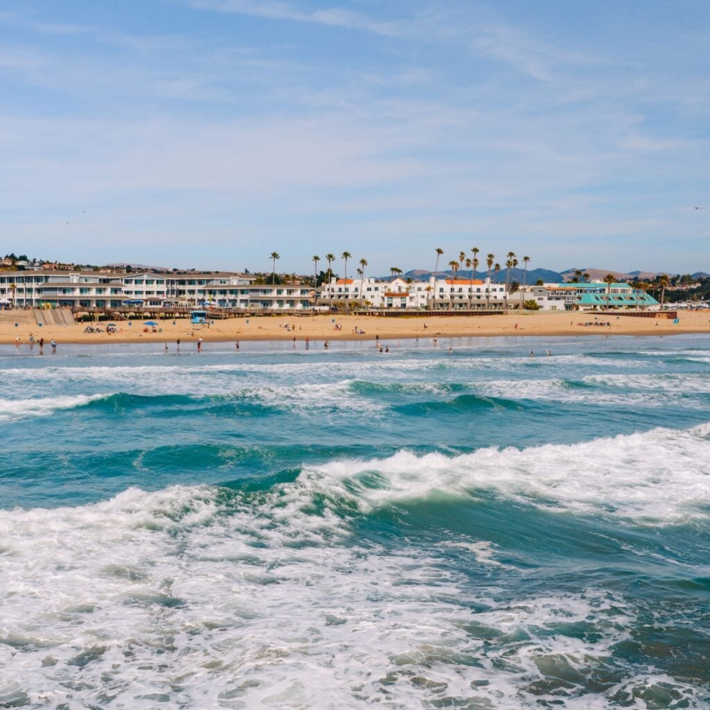Pismo Beach, a vintage coastal city in San Luis Obispo County, California Central Coast, view from the Pismo Beach pier