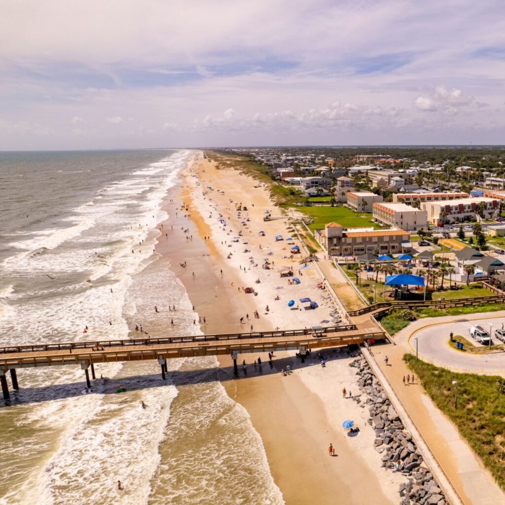 Aerial drone image St Augustine Beach FL USA