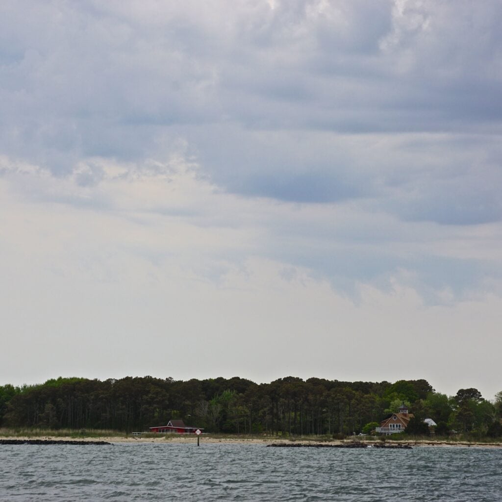 The coast of Tangier Island, Virginia, in the Chesapeake Bay.