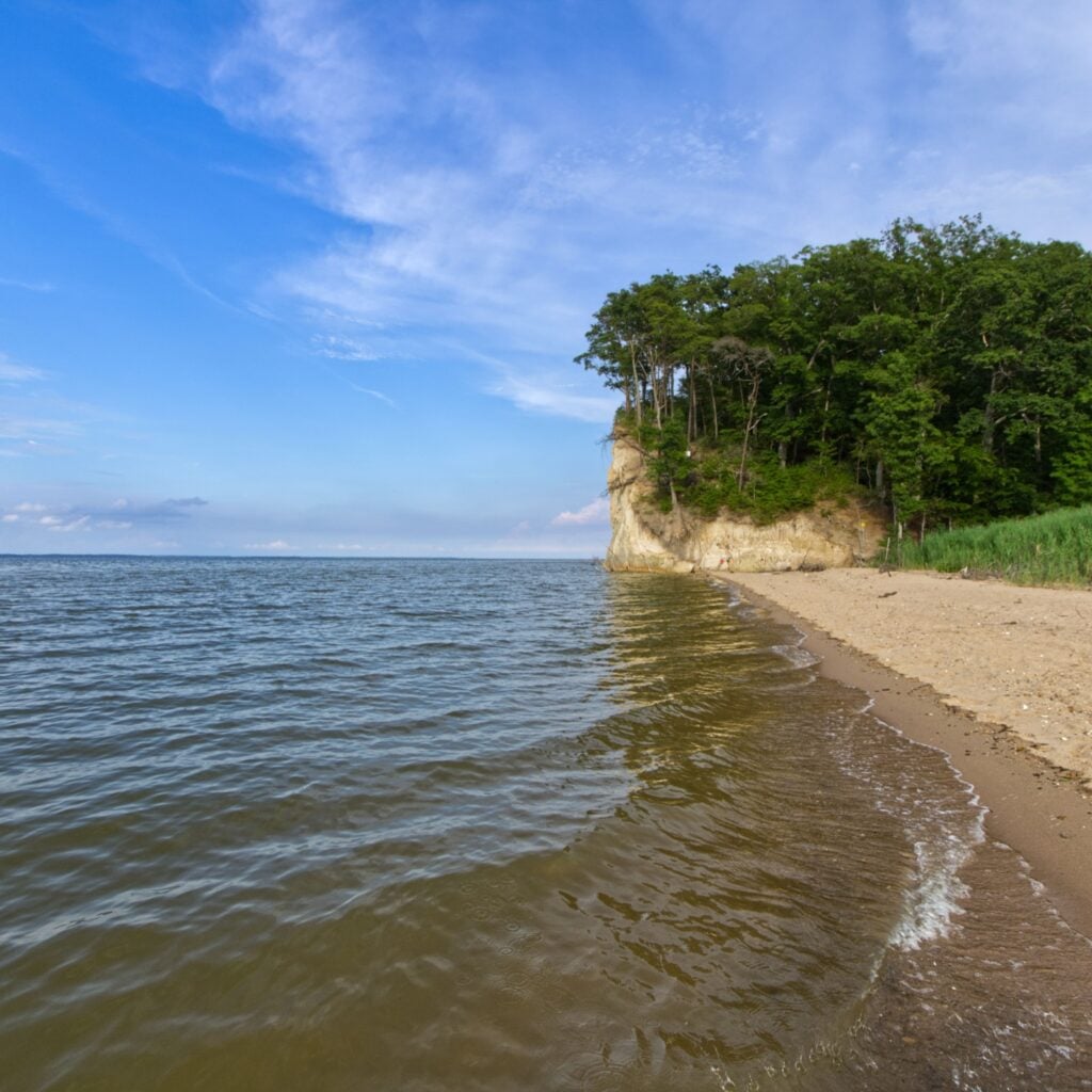 Potomac River by the Beach in Westmoreland State Park Virginia USA