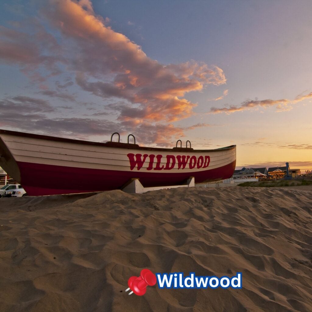 early morning on one of the beaches in wildwood NJ